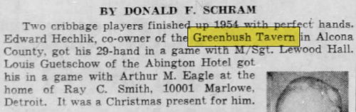 Greenbush Tavern - Jan 1955 Article